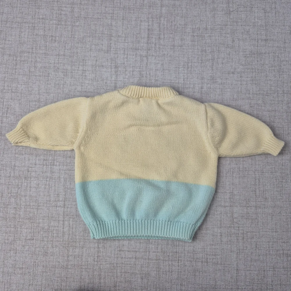 Y2K ​Vtg 2003 Carter’s Baby Giraffe Knit Sweater Cotton Pastel 0-3M - Picture 10 of 11
